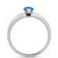 Inel din Argint 925 ( 5.04 grame ) cu Topaz Swiss Blue și Topaz Alb 1.45 Carate