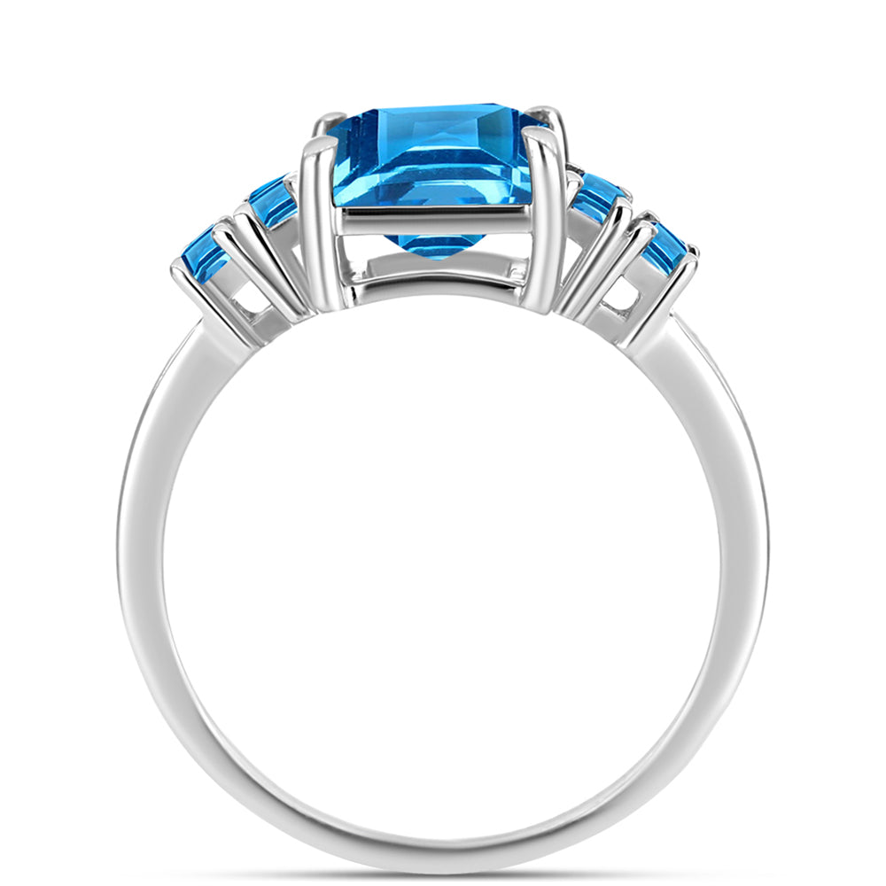 Inel din Argint 925 ( 2.45 grame ) cu Topaz Swiss Blue 2.4 Carate 2 