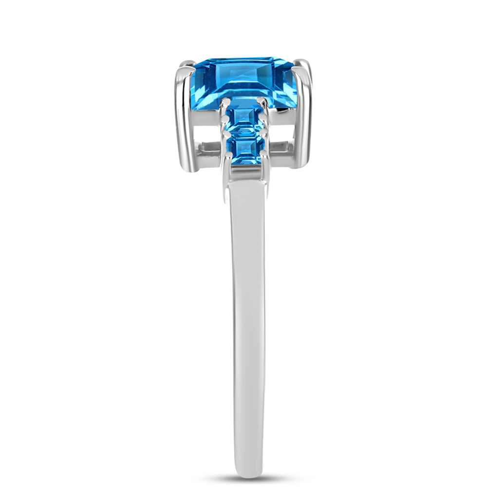 Inel din Argint 925 ( 2.45 grame ) cu Topaz Swiss Blue 2.4 Carate