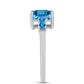 Inel din Argint 925 ( 2.45 grame ) cu Topaz Swiss Blue 2.4 Carate