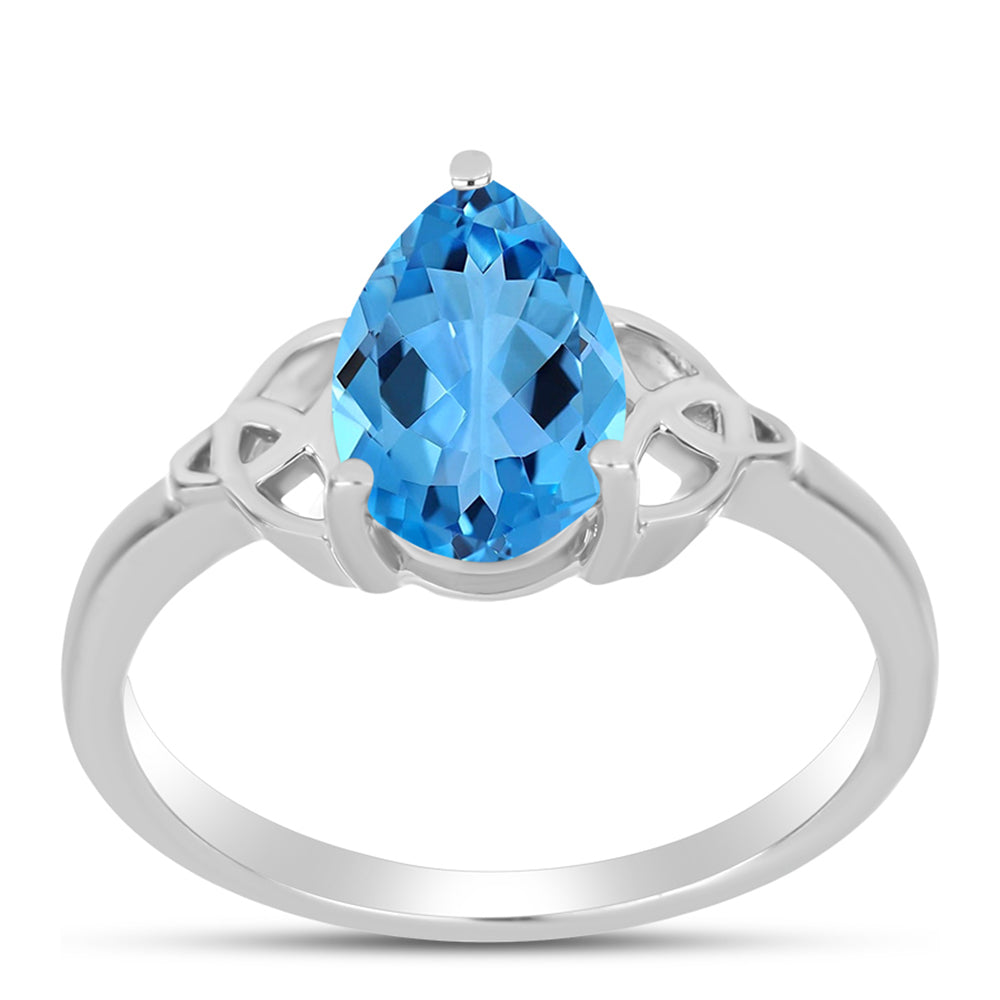 Inel din Argint 925 ( 2.51 grame ) cu Topaz Swiss Blue 2.09 Carate 3 