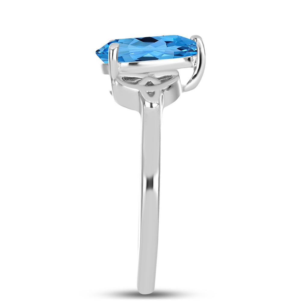 Inel din Argint 925 ( 2.51 grame ) cu Topaz Swiss Blue 2.09 Carate 4 