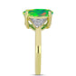 Inel din Argint 925 Placat cu Aur ( 3.08 grame ) cu Opal Verde Etiopian Lega Dembi și Topaz Alb 2.59 Carate