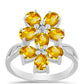 Inel din Argint 925 ( 3.47 grame ) cu Citrin Ural și Topaz Alb 2.7 Carate