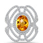 Inel din Argint 925 ( 4.18 grame ) cu Citrin Ural și Topaz Alb 3.53 Carate