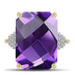 Inel din Argint 925 Placat cu Aur ( 3.7 grame ) cu Ametist Marocan și Topaz Alb 13.26 Carate