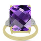 Inel din Argint 925 Placat cu Aur ( 3.7 grame ) cu Ametist Marocan și Topaz Alb 13.26 Carate