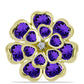 Inel din Argint 925 Placat cu Aur ( 8.1 grame ) cu Ametist Marocan și Topaz Alb 6.33 Carate