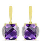 Cercei din Argint 925 Placat cu Aur ( 4.48 grame ) cu Ametist Marocan și Topaz Alb 13.9 Carate