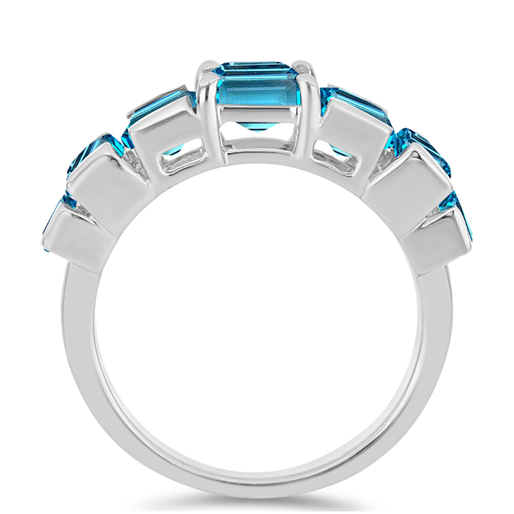 Inel din Argint 925 ( 4.22 grame ) cu Topaz Swiss Blue 6 Carate