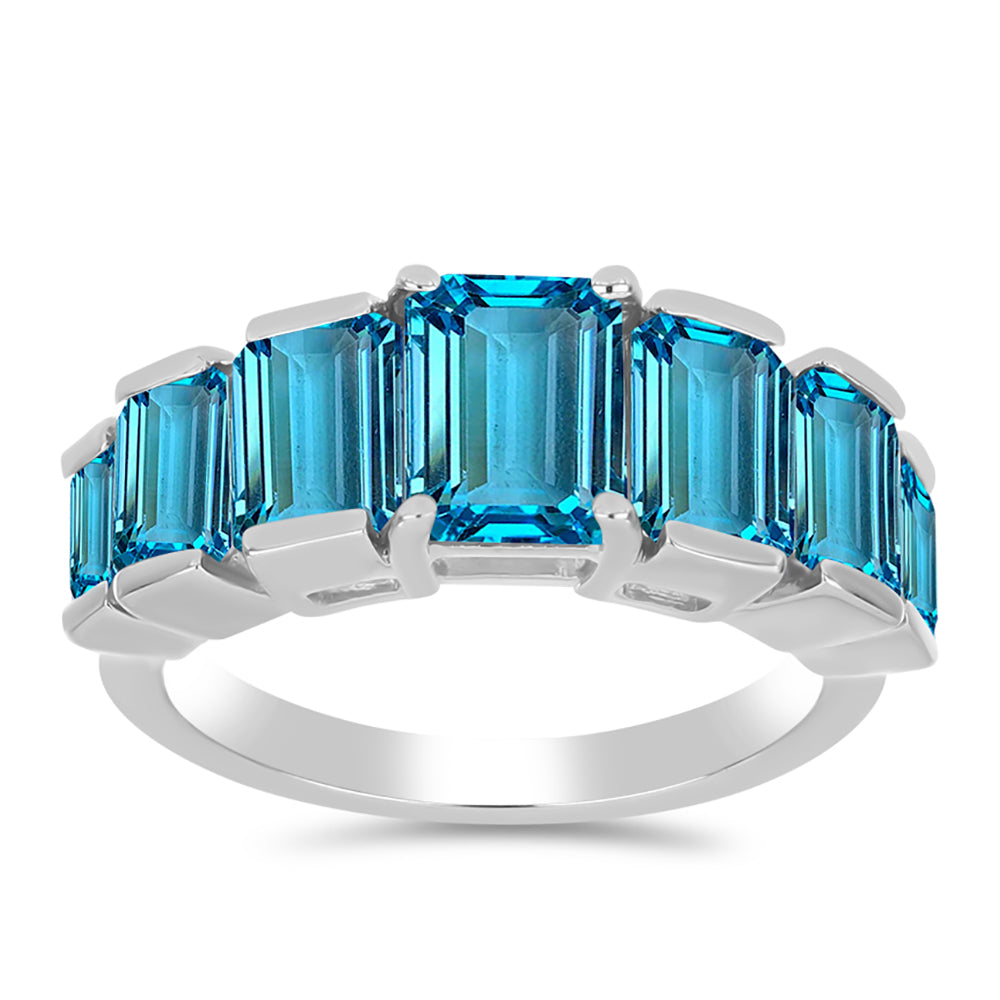 Inel din Argint 925 ( 4.22 grame ) cu Topaz Swiss Blue 6 Carate 3 