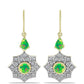 Cercei din Argint 925 Placat cu Aur ( 4.63 grame ) cu Opal Verde Etiopian Lega Dembi și Topaz Alb 1.64 Carate