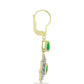 Cercei din Argint 925 Placat cu Aur ( 4.63 grame ) cu Opal Verde Etiopian Lega Dembi și Topaz Alb 1.64 Carate