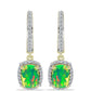 Cercei din Argint 925 Placat cu Aur ( 4.01 grame ) cu Opal Verde Etiopian Lega Dembi și Topaz Alb 2.19 Carate