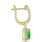 Cercei din Argint 925 Placat cu Aur ( 4.01 grame ) cu Opal Verde Etiopian Lega Dembi și Topaz Alb 2.19 Carate