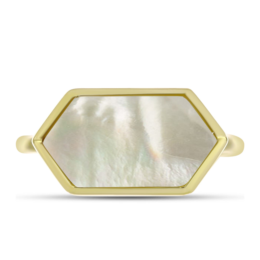 Inel din Argint 925 Placat cu Aur ( 2.49 grame ) cu Sidef 3.59 Carate
