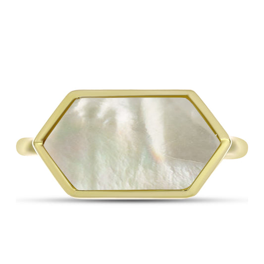 Inel din Argint 925 Placat cu Aur ( 2.49 grame ) cu Sidef 3.59 Carate
