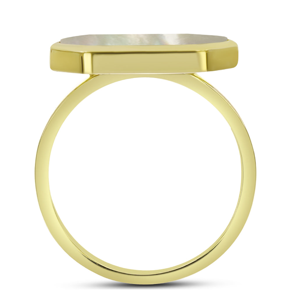 Inel din Argint 925 Placat cu Aur ( 2.49 grame ) cu Sidef 3.59 Carate