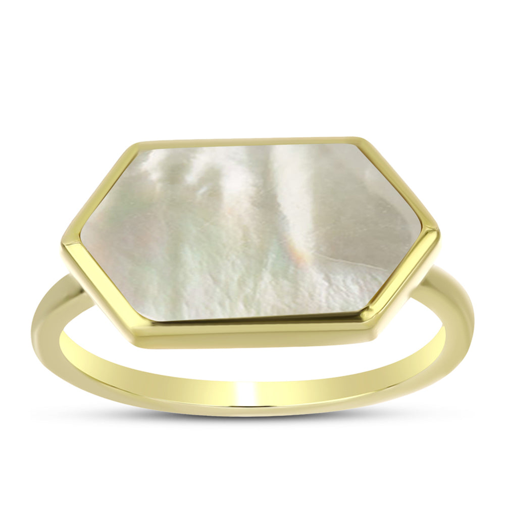 Inel din Argint 925 Placat cu Aur ( 2.49 grame ) cu Sidef 3.59 Carate