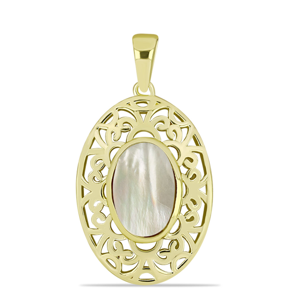 Pandantiv din Argint 925 Placat cu Aur ( 3.17 grame ) cu Sidef 2.68 Carate