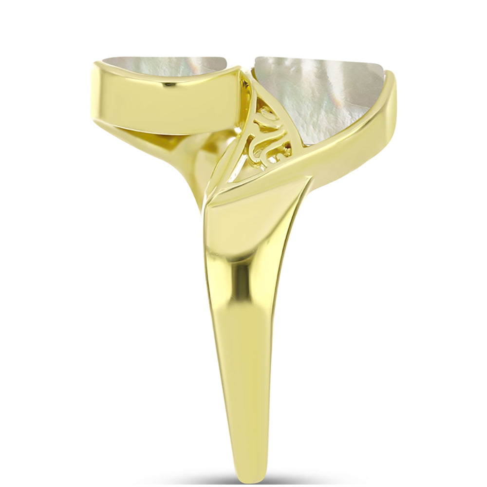 Inel din Argint 925 Placat cu Aur ( 4.12 grame ) cu Sidef 5.83 Carate