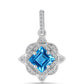 Pandantiv din Argint 925 ( 1.78 grame ) cu Topaz Swiss Blue și Topaz Alb 1.66 Carate