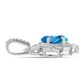 Pandantiv din Argint 925 ( 1.78 grame ) cu Topaz Swiss Blue și Topaz Alb 1.66 Carate