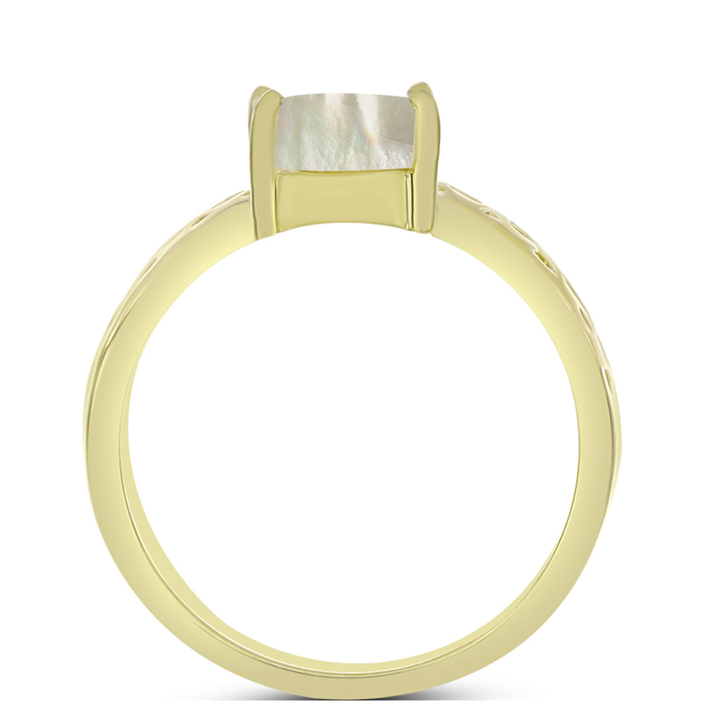 Inel din Argint 925 Placat cu Aur ( 2.93 grame ) cu Sidef 1.71 Carate 2 