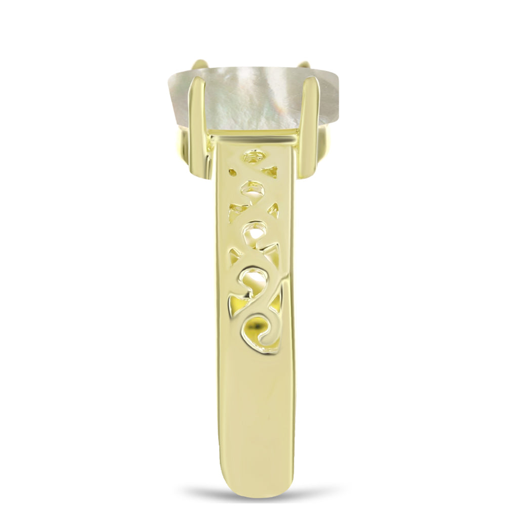 Inel din Argint 925 Placat cu Aur ( 2.93 grame ) cu Sidef 1.71 Carate