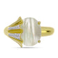 Inel din Argint 925 Placat cu Aur ( 4 grame ) cu Sidef și Topaz Alb 3.28 Carate