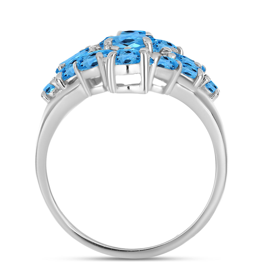 Inel din Argint 925 ( 3.69 grame ) cu Topaz Swiss Blue 3.83 Carate 2 