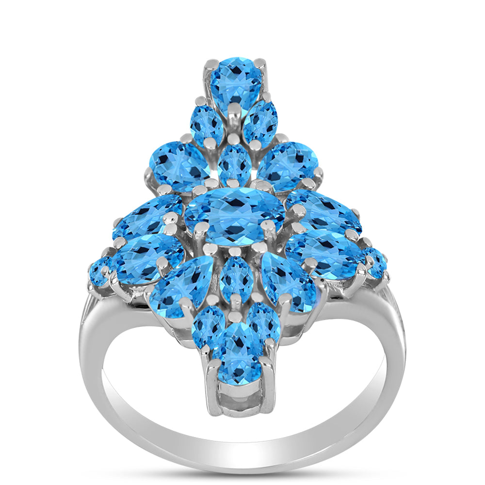 Inel din Argint 925 ( 3.69 grame ) cu Topaz Swiss Blue 3.83 Carate