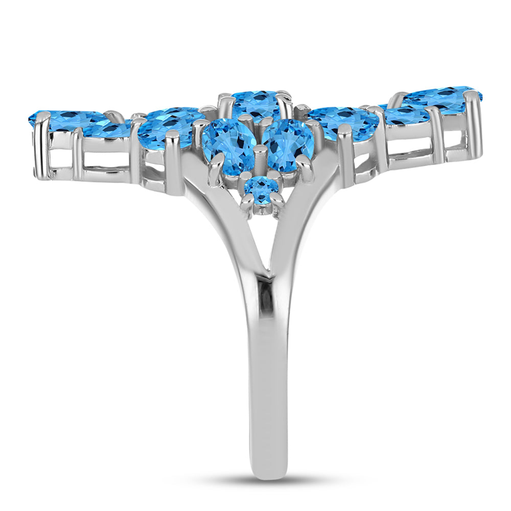 Inel din Argint 925 ( 3.69 grame ) cu Topaz Swiss Blue 3.83 Carate