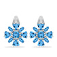 Cercei din Argint 925 ( 4.98 grame ) cu Topaz Swiss Blue și Topaz Alb 3.43 Carate