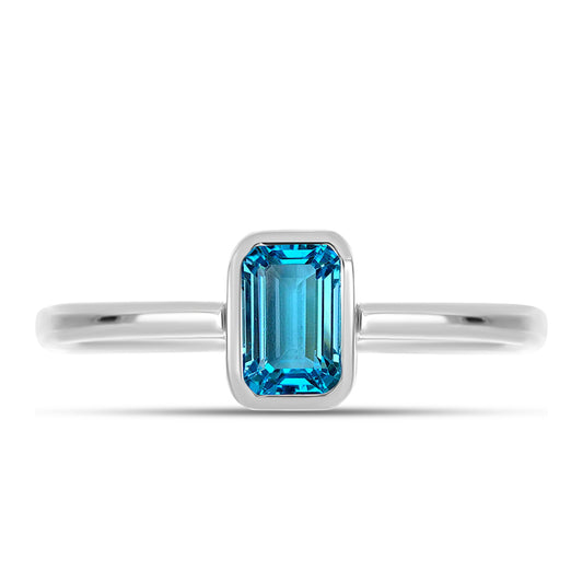 Inel din Argint 925 ( 1.91 grame ) cu Topaz Swiss Blue 0.7 Carate