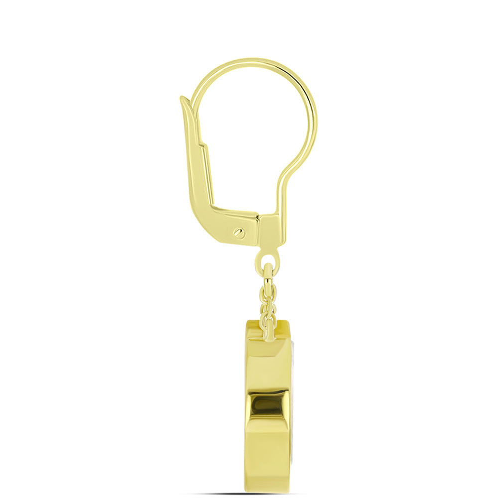 Cercei din Argint 925 Placat cu Aur ( 6.13 grame ) cu Sidef 4.24 Carate