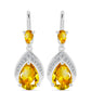 Cercei din Argint 925 ( 4.38 grame ) cu Citrin Ural și Topaz Alb 3.8 Carate