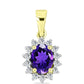 Pandantiv din Argint 925 Placat cu Aur ( 1.22 grame ) cu Ametist Marocan și Topaz Alb 1.59 Carate