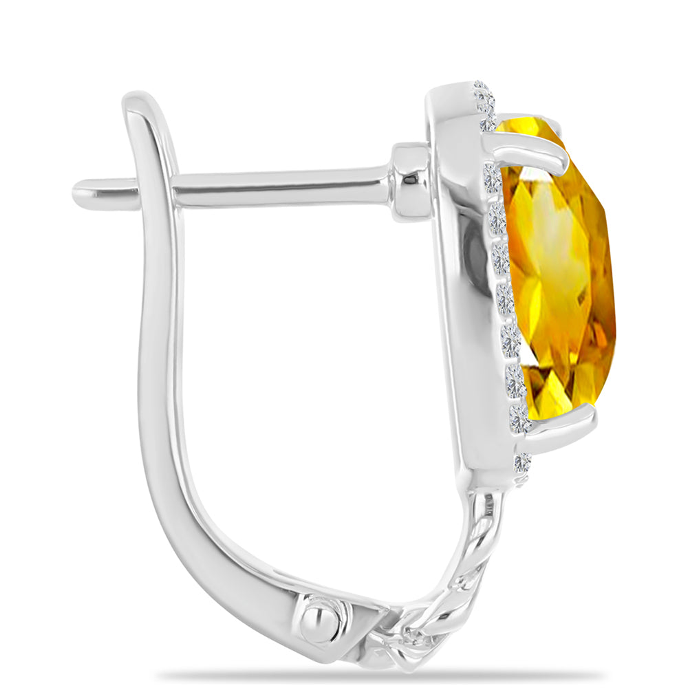 Cercei din Argint 925 ( 4.16 grame ) cu Citrin Ural și Topaz Alb 5.46 Carate