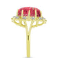 Inel din Argint 925 Placat cu Aur ( 4.27 grame ) cu Thulit și Topaz Alb 7.17 Carate