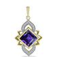 Pandantiv din Argint 925 Placat cu Aur ( 2.93 grame ) cu Ametist Marocan și Topaz Alb 2.7 Carate