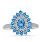 Inel din Argint 925 ( 3.18 grame ) cu Topaz Swiss Blue și Topaz Alb 1.43 Carate