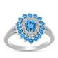 Inel din Argint 925 ( 3.18 grame ) cu Topaz Swiss Blue și Topaz Alb 1.43 Carate