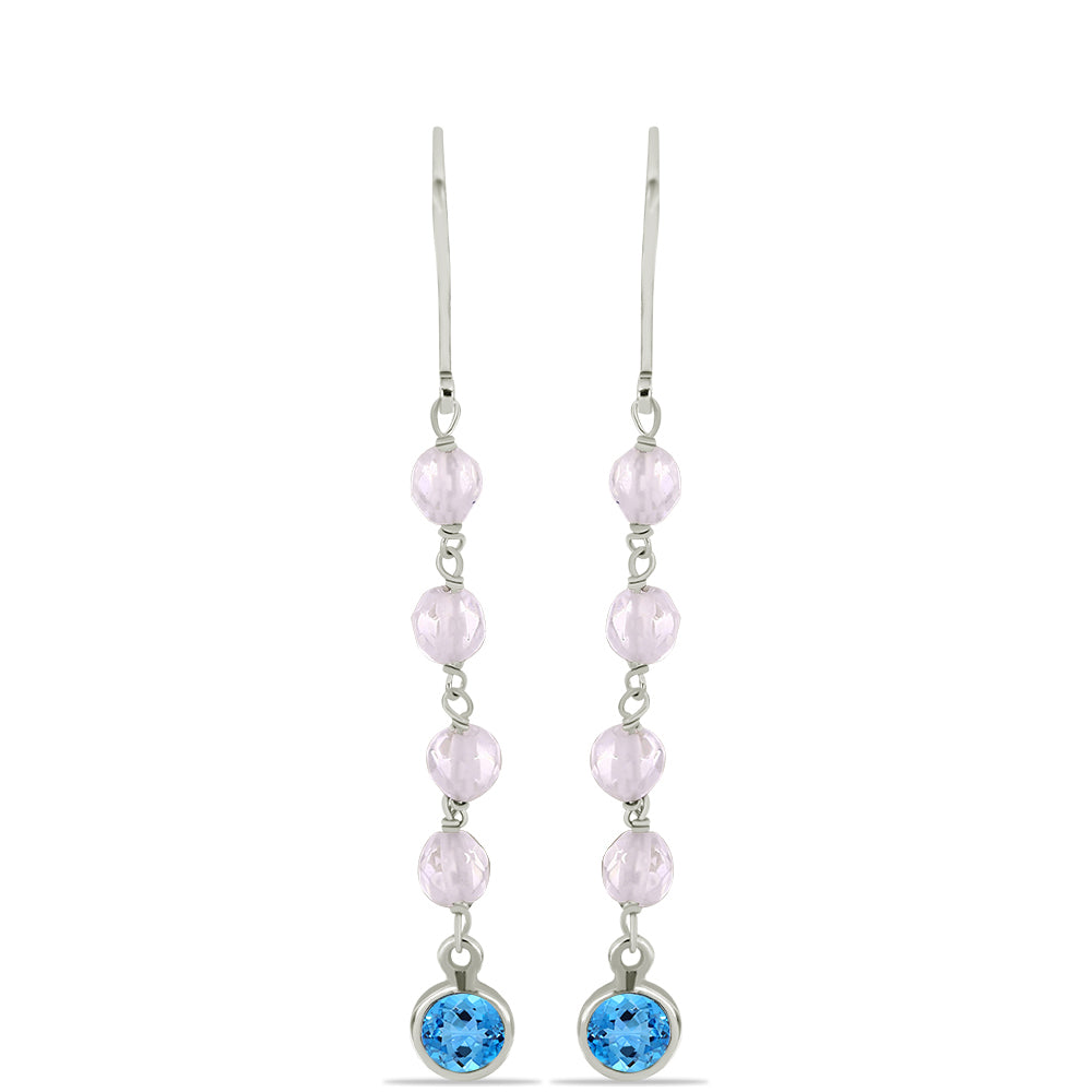 Cercei din Argint 925 ( 1.29 grame ) cu Topaz Swiss Blue 4.62 Carate