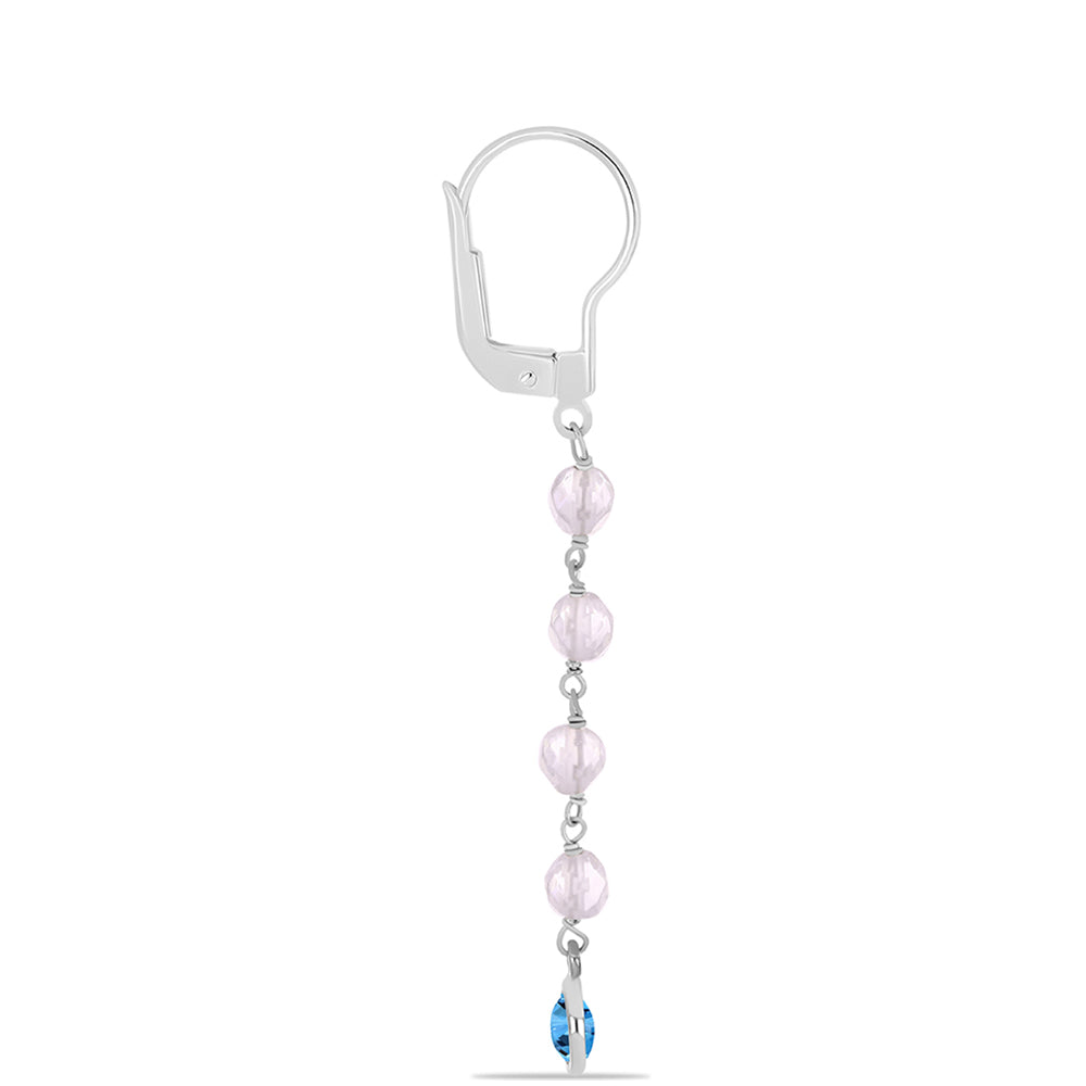 Cercei din Argint 925 ( 1.29 grame ) cu Topaz Swiss Blue 4.62 Carate 2 