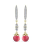 Cercei din Argint 925 Placat cu Aur ( 4.68 grame ) cu Thulit și Topaz Alb 10.58 Carate