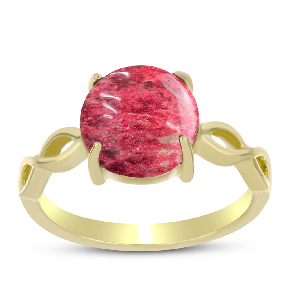 Inel din Argint 925 Placat cu Aur ( 2.57 grame ) cu Thulit 4.55 Carate 3 