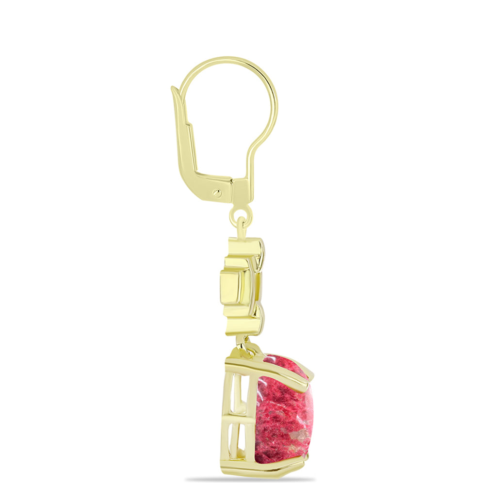 Cercei din Argint 925 Placat cu Aur ( 2.74 grame ) cu Thulit 4.75 Carate