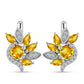 Cercei din Argint 925 ( 3.92 grame ) cu Citrin Ural și Topaz Alb 1.24 Carate