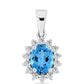Pandantiv din Argint 925 ( 1.17 grame ) cu Topaz Swiss Blue și Topaz Alb 1.81 Carate